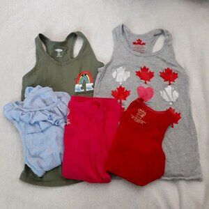 5 Piece Bundle of Girl's Size 7-8 (S-M) Summer Tank Tops